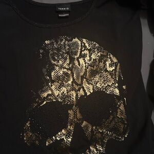 Torrid Black Top with Subtle Gold Accents